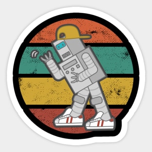 Retro Robot Dancing Sticker